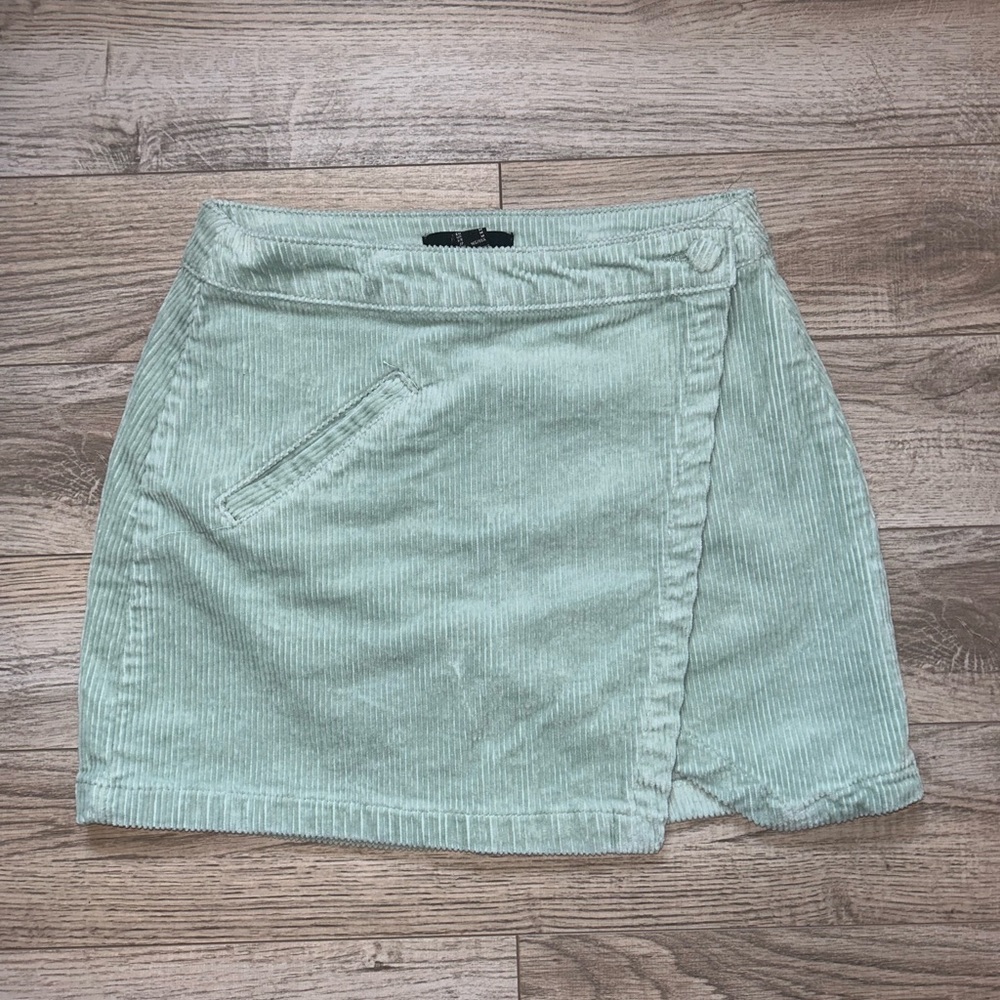 Forever 21 Teal Corduroy Mini Skirt